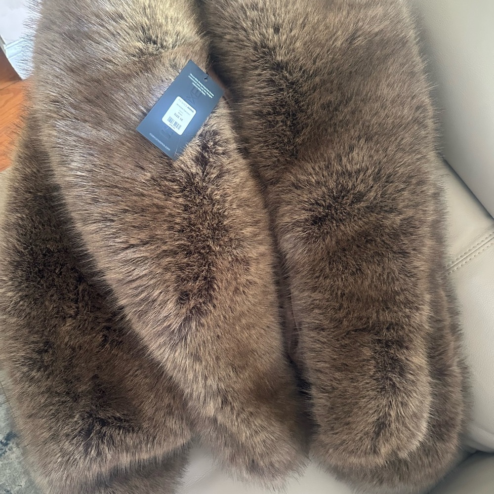 Fashion Nova Brown Faux Fur Coat